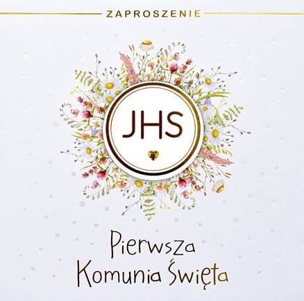 Zaproszenie z kopertą: na Pierwszą Komunię Świętą PMZ-132 (1 szt.)