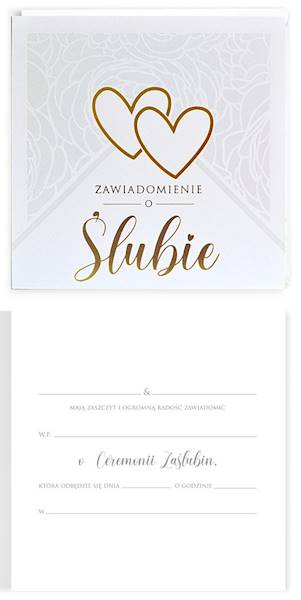 Zawiadomienie z kopertą: Ślub PMZ-130 (1 szt.)