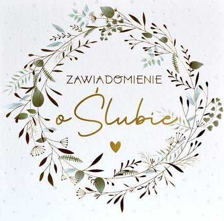 Zawiadomienie z kopertą: Ślub PMZ-131 (1 szt.)