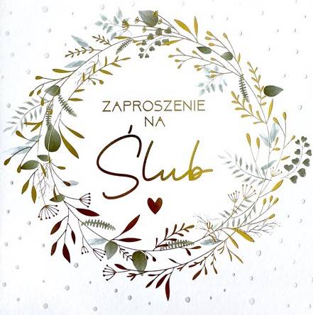 Zaproszenie z kopertą: Ślub PMZ-127 (1 szt.)
