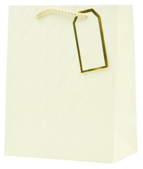 Torba prezentowa tłoczona (białe złoto) 32x26x12 cm QPL-123