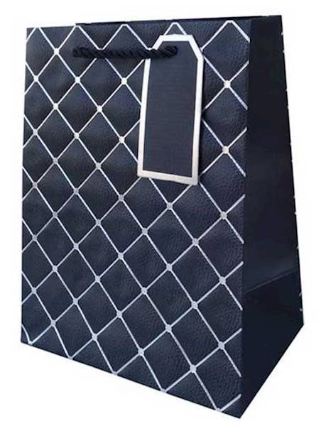 Torba prezentowa tłoczona (czarna) 23x18x10 cm QPM-097