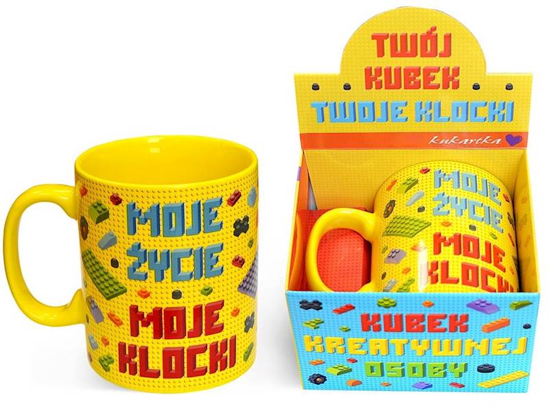 Kubek GIGANT kukartka "MOJE ŻYCIE, MOJE KLOCKI" 700 ml G-061