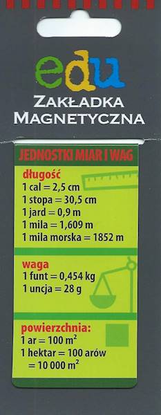 Zakładka magnetyczna "JEDNOSTKI MIAR I WAG" ZK084