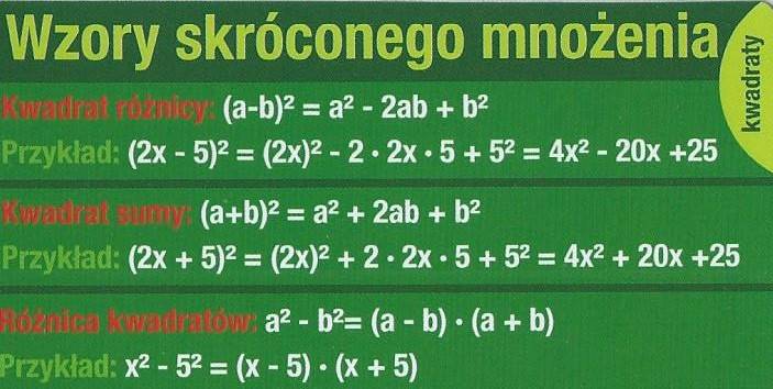 Zakładka magnetyczna "Wzory skróconego mnożenia" ZK085