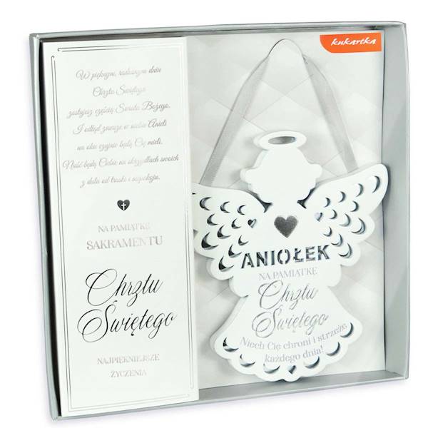 Zawieszka PREMIUM Chrzest "ANIOŁEK NA PAMIĄTKĘ Chrztu Świętego" ZOP-006