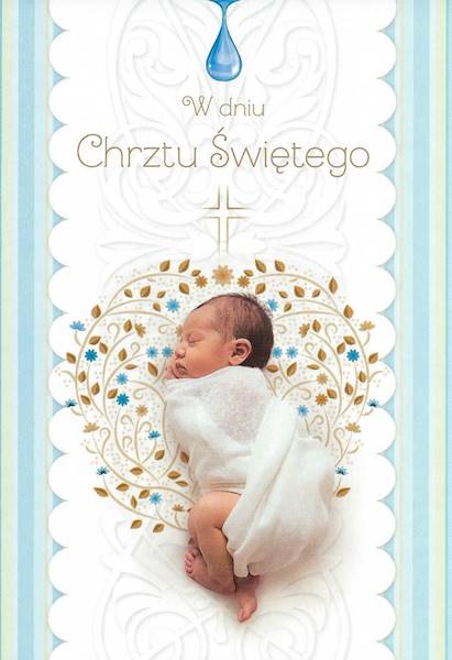 Karnet z kopertą: Z PAMIĘCIĄ 4. W dniu Chrztu Świętego (dla chłopca)