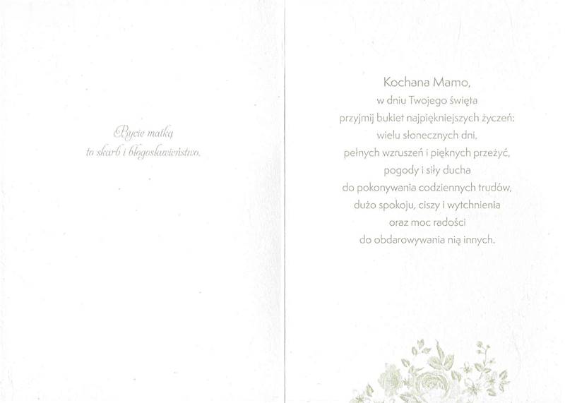 Karnet z kopertą: Z PAMIĘCIĄ 9. Kochanej Mamie