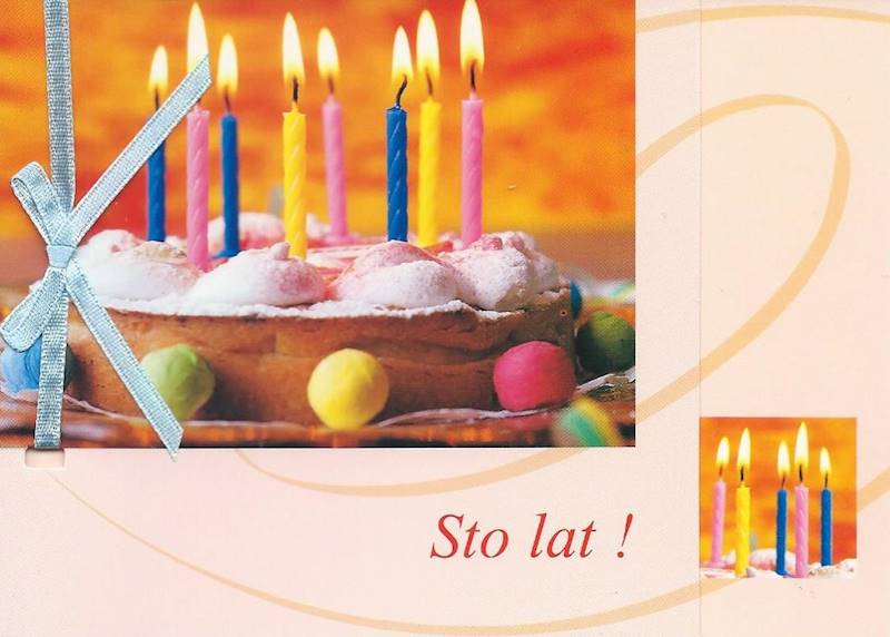 Karnet z kopertą: Z KOKARDKĄ 6. Sto lat!