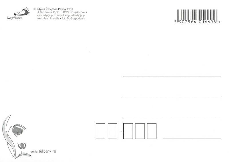 Kartka Pocztówka TULIPANY 5. "Piękno jest jedną z niewielu rzeczy..."