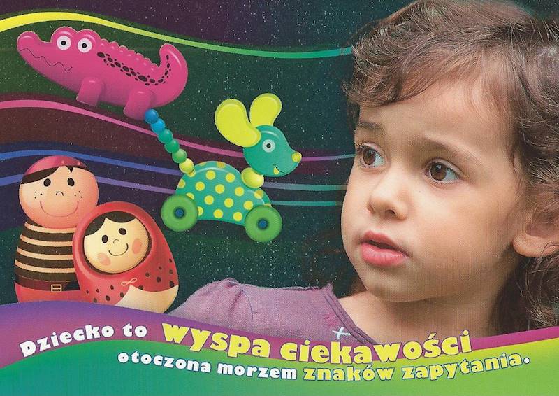 Kartka Pocztówka UŚMIECH DZIECKA 9. "Dziecko to wyspa ciekawości..."