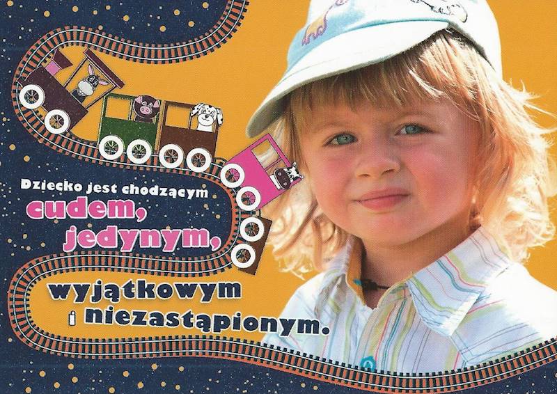 Kartka Pocztówka UŚMIECH DZIECKA 12. "Dziecko jest chodzącym cudem..."