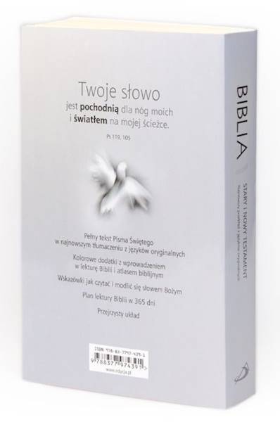 BIBLIA STARY i NOWY TESTAMENT "z rybką". Oprawa miękka, szara, z kolorową wkładką