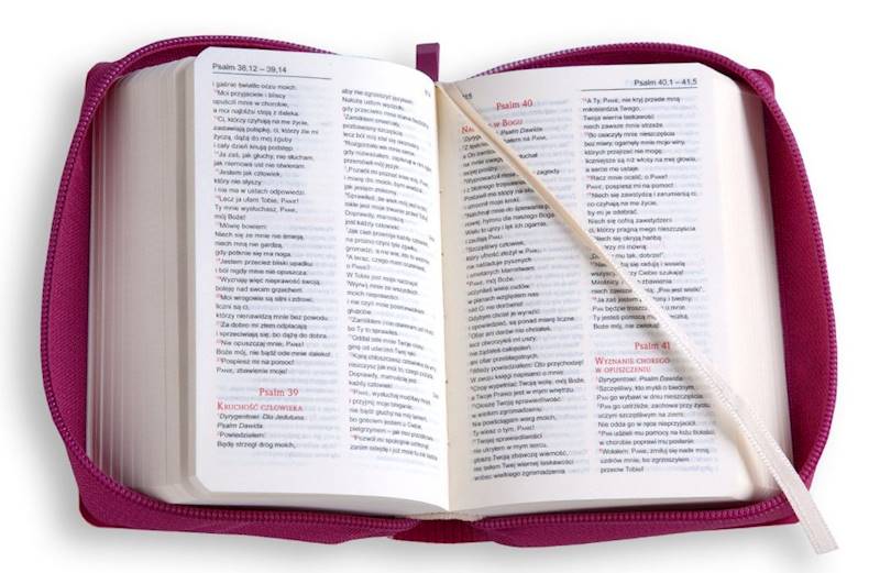 BIBLIA STARY i NOWY TESTAMENT Tabor - flex z zamkiem, malinowy