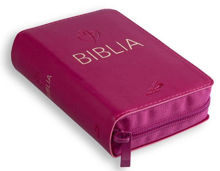 BIBLIA STARY i NOWY TESTAMENT Tabor - flex z zamkiem, malinowy