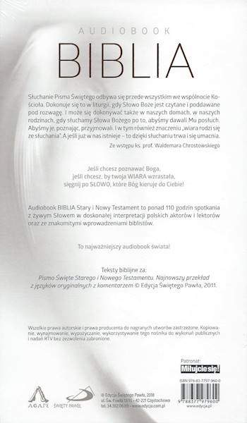 BIBLIA STARY i NOWY TESTAMENT - AUDIOBOOK MP3 (8 CD)