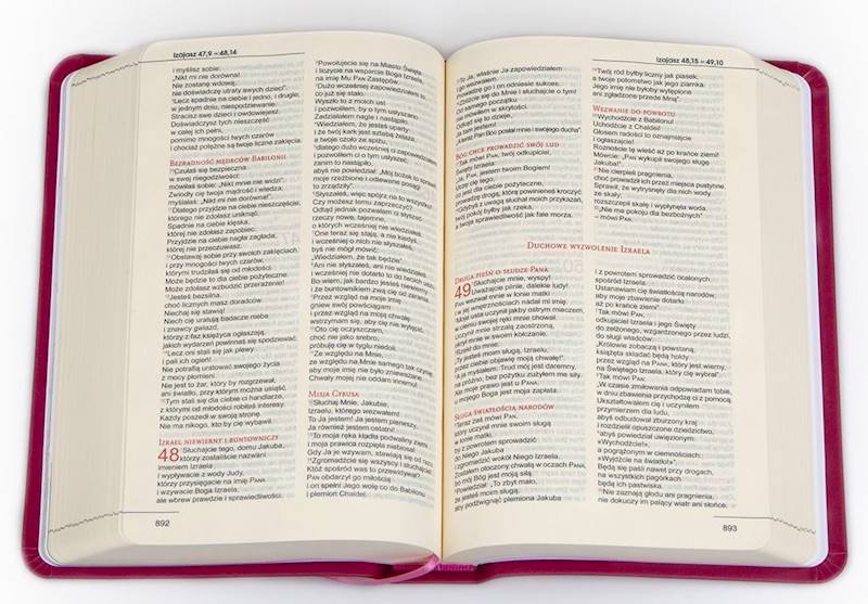 BIBLIA STARY i NOWY TESTAMENT dla kobiet - malinowa