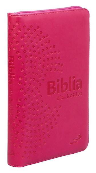 BIBLIA STARY i NOWY TESTAMENT dla kobiet - z suwakiem, złocone brzegi, malinowa