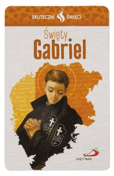 SKUTECZNI ŚWIĘCI: Święty Gabriel - obrazek w formie karty
