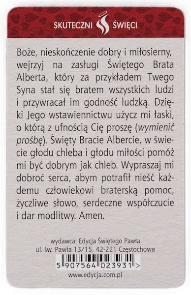 SKUTECZNI ŚWIĘCI: Święty Brat Albert - obrazek w formie karty