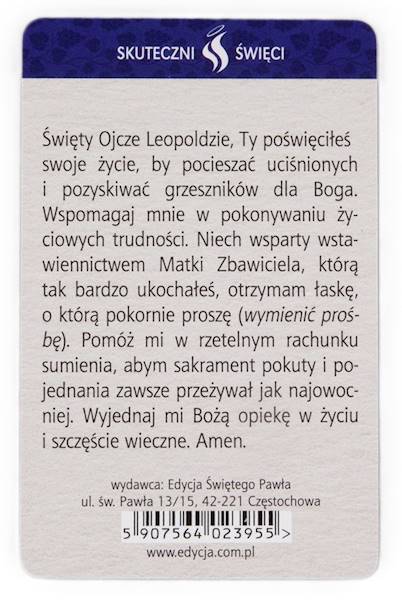 SKUTECZNI ŚWIĘCI: Święty Leopold Mandić - obrazek w formie karty