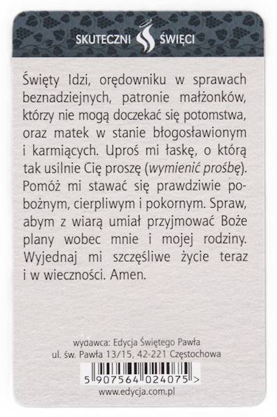 SKUTECZNI ŚWIĘCI: Święty Idzi - obrazek w formie karty