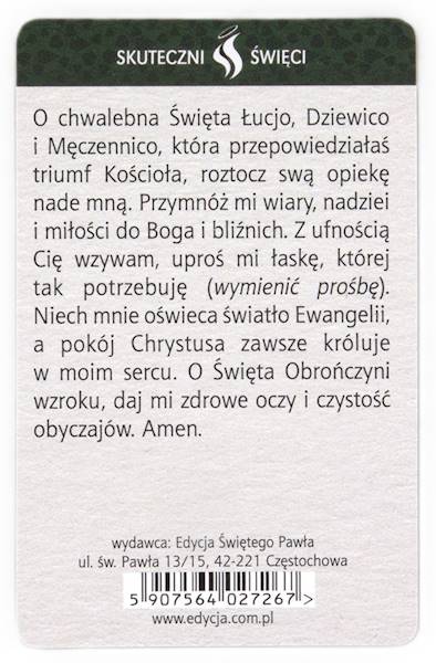 SKUTECZNI ŚWIĘCI: Święta Łucja - obrazek w formie karty