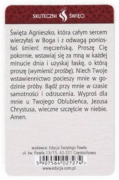 SKUTECZNI ŚWIĘCI: Święta Agnieszka - obrazek w formie karty