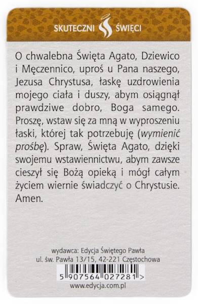 SKUTECZNI ŚWIĘCI: Święta Agata - obrazek w formie karty