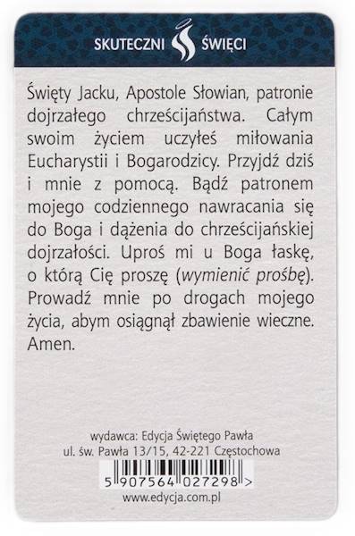 SKUTECZNI ŚWIĘCI: Święty Jacek - obrazek w formie karty