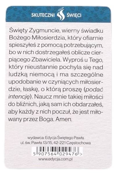 SKUTECZNI ŚWIĘCI: Święty Zygmunt Gorazdowski - obrazek w formie karty