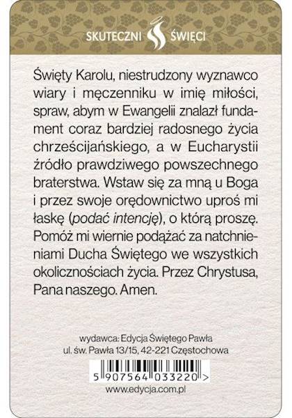 SKUTECZNI ŚWIĘCI: Święty Karol de Foucauld - obrazek w formie karty