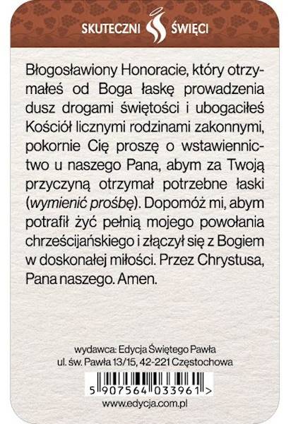 SKUTECZNI ŚWIĘCI: Błogosławiony Honorat Koźmiński - obrazek w formie karty