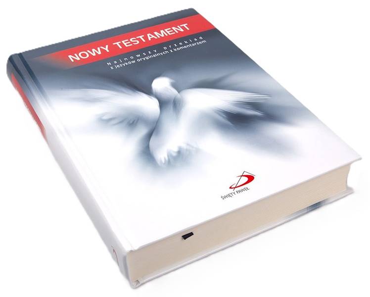 NOWY TESTAMENT "z gołębicą" - duży format, oprawa twarda niebieska
