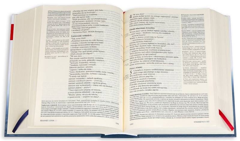 PISMO ŚWIĘTE ST i NT "z gołębicą" - duży format, oprawa twarda niebieska