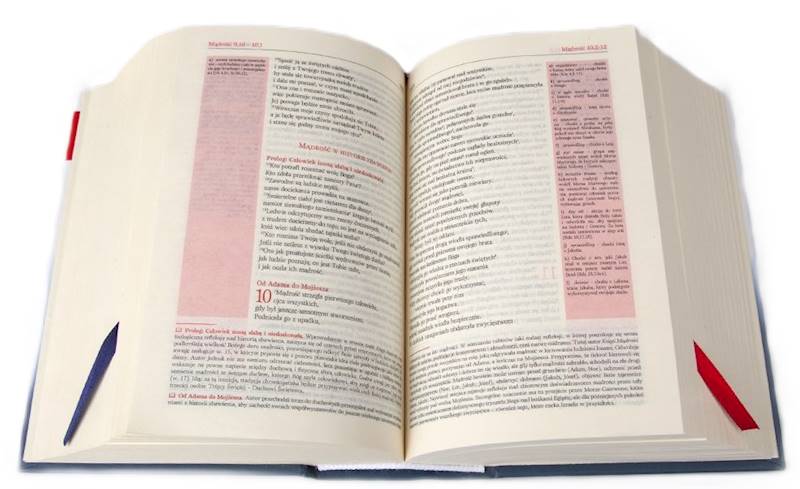 PISMO ŚWIĘTE ST i NT "z gołębicą" - mały format, oprawa twarda niebieska