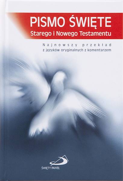 PISMO ŚWIĘTE ST i NT "z gołębicą" - mały format, twarda, niebieska, paginatory