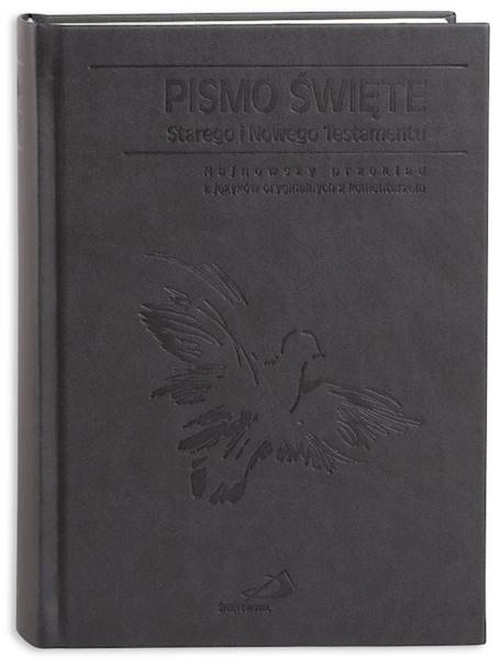 PISMO ŚWIĘTE ST i NT "z gołębicą" - duży format, twarda, szara, paginatory