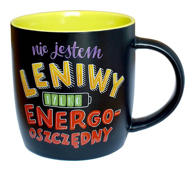 Kubek Tablicowy kukartka "nie jestem LENIWY..." 360 ml TB-001