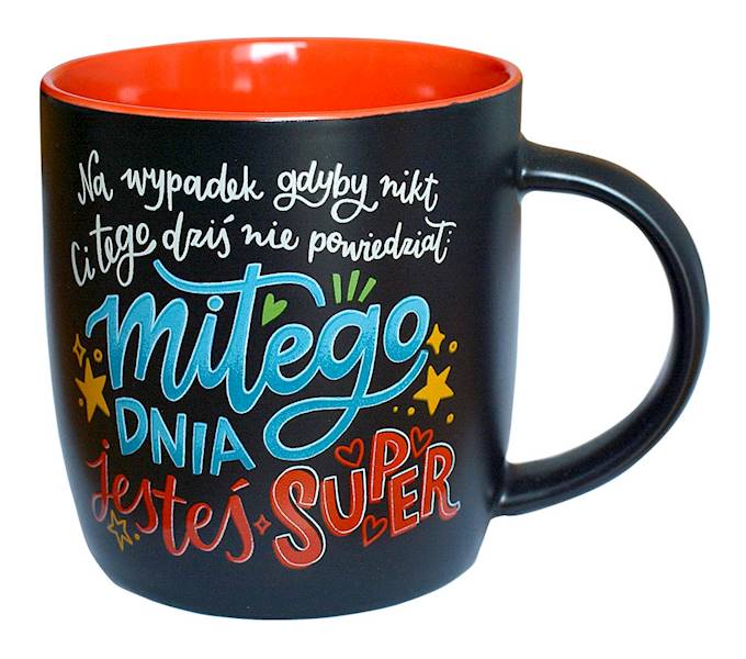 Kubek Tablicowy kukartka "...miłego DNIA jesteś SUPER" 360 ml TB-003