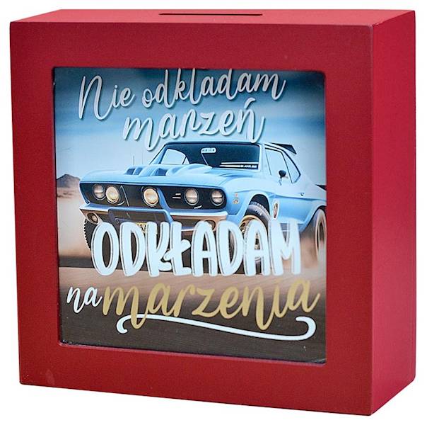 Skarbonka SKARBBOXY "... ODKŁADAM na marzenia" (auto) SBB-022