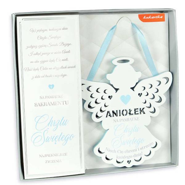 Zawieszka PREMIUM Chrzest "ANIOŁEK NA PAMIĄTKĘ Chrztu Świętego" ZOP-005