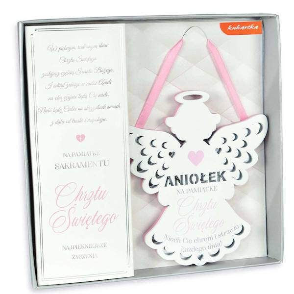 Zawieszka PREMIUM Chrzest "ANIOŁEK NA PAMIĄTKĘ Chrztu Świętego" ZOP-004