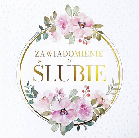 Zawiadomienie z kopertą: Ślub PMZ-129 (1 szt.)