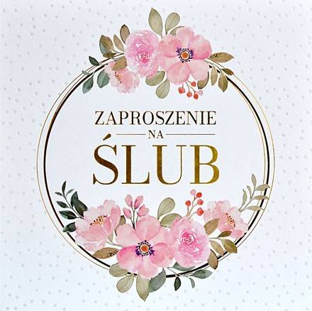 Zaproszenie z kopertą: Ślub PMZ-125 (1 szt.)