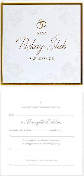 Zaproszenie z kopertą: NASZ Piękny Ślub PMZ-124 (1 szt.)
