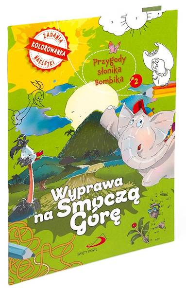 Przygody słonika Bombika 2: Wyprawa na Smoczą Górę - kolorowanka z naklejkami i zadaniami