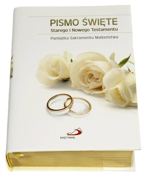 PISMO ŚWIĘTE Starego i Nowego Testamentu, złocone brzegi - Pamiątka Sakramentu Małżeństwa