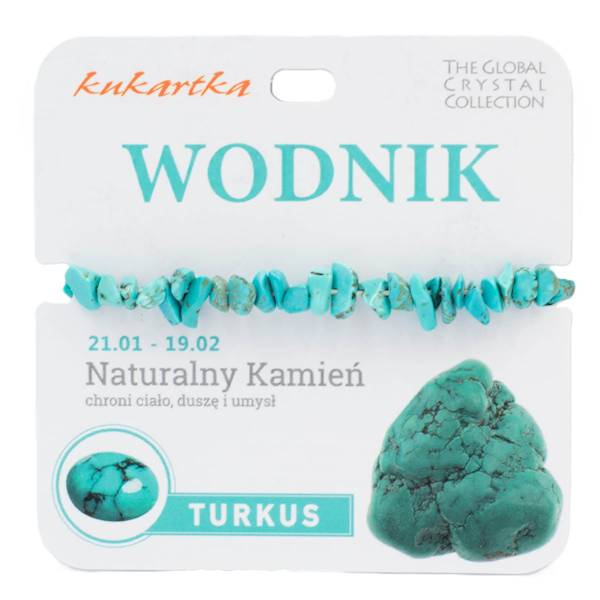 Bransoletka kukartka ZNAK ZODIAKU: WODNIK (turkus) - BRA-012