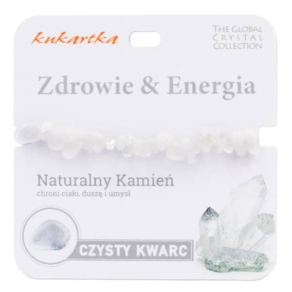 Bransoletka kukartka: ZDROWIE I ENERGIA (czysty kwarc) - BRA-016
